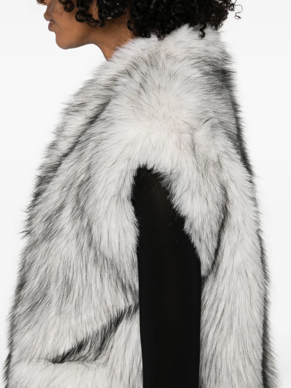 Betta Corradi Sleeveless Faux Fur Jacket In Gray