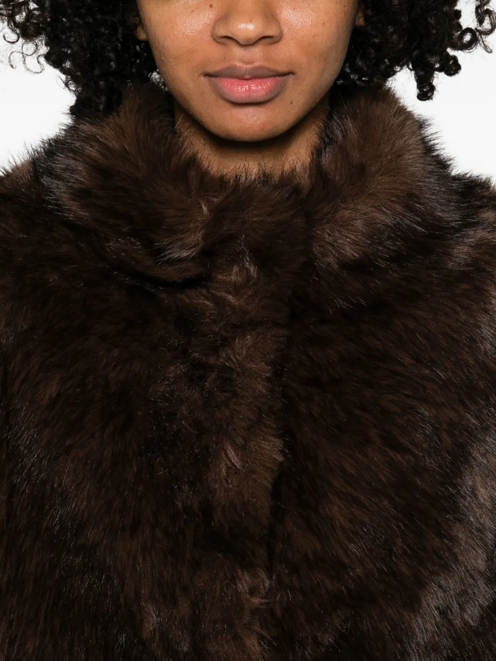 Betta Corradi Faux Fur Jacket In Brown