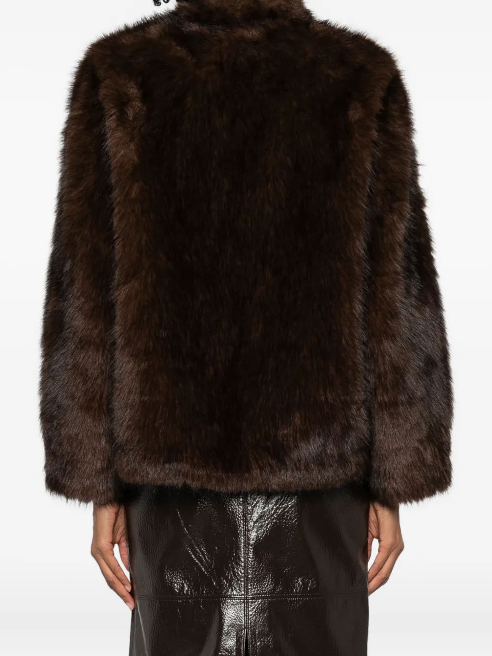 Betta Corradi Faux Fur Jacket In Brown