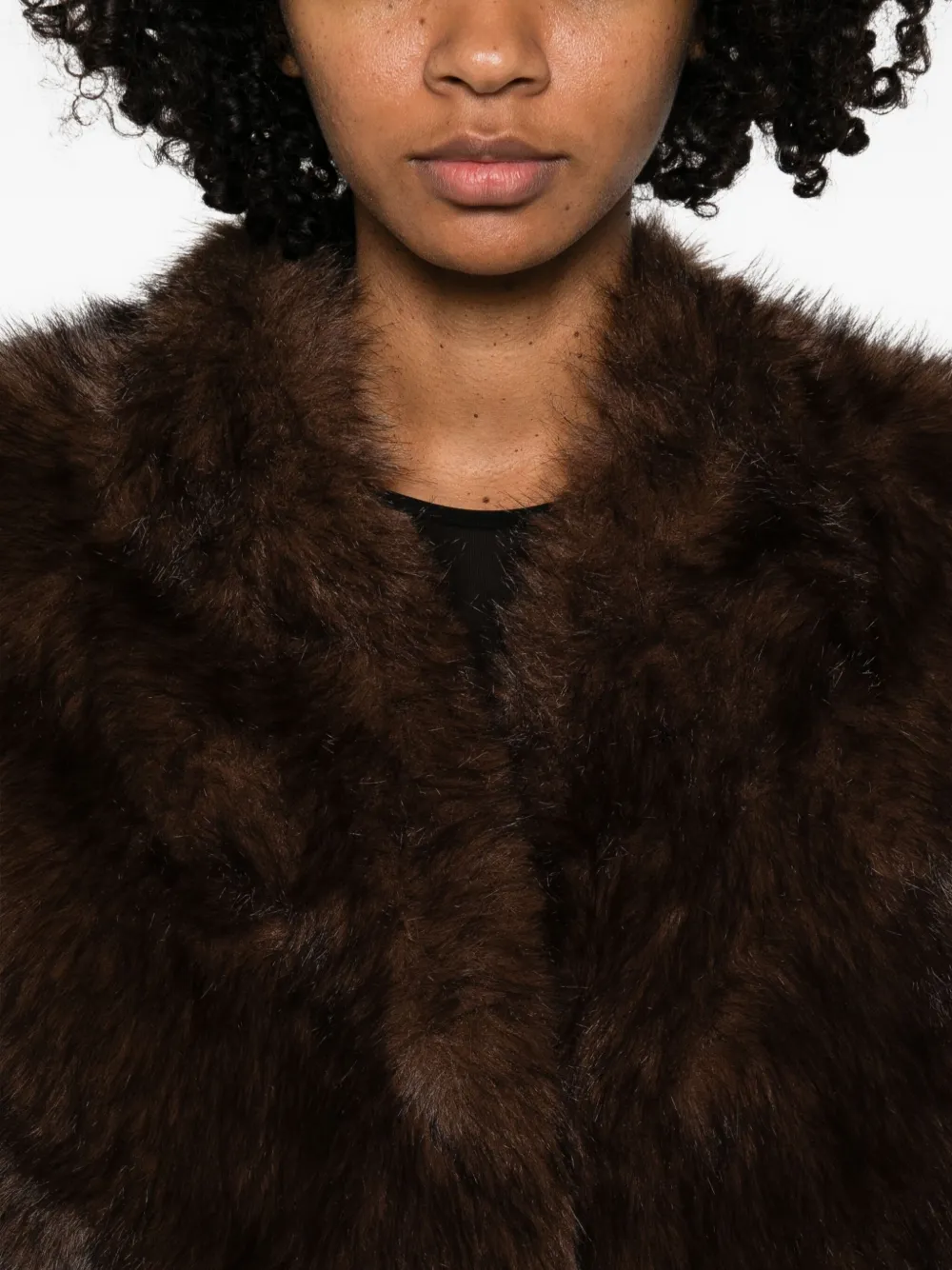 Betta Corradi Faux Fur Jacket In Brown