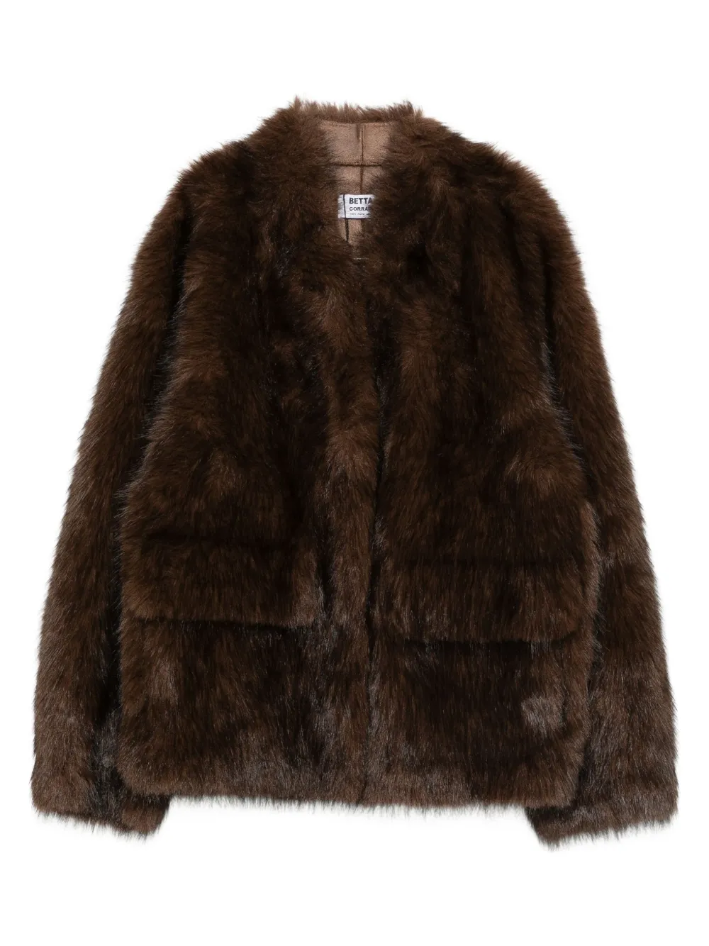 Betta Corradi faux fur jacket | Brown | Image 1