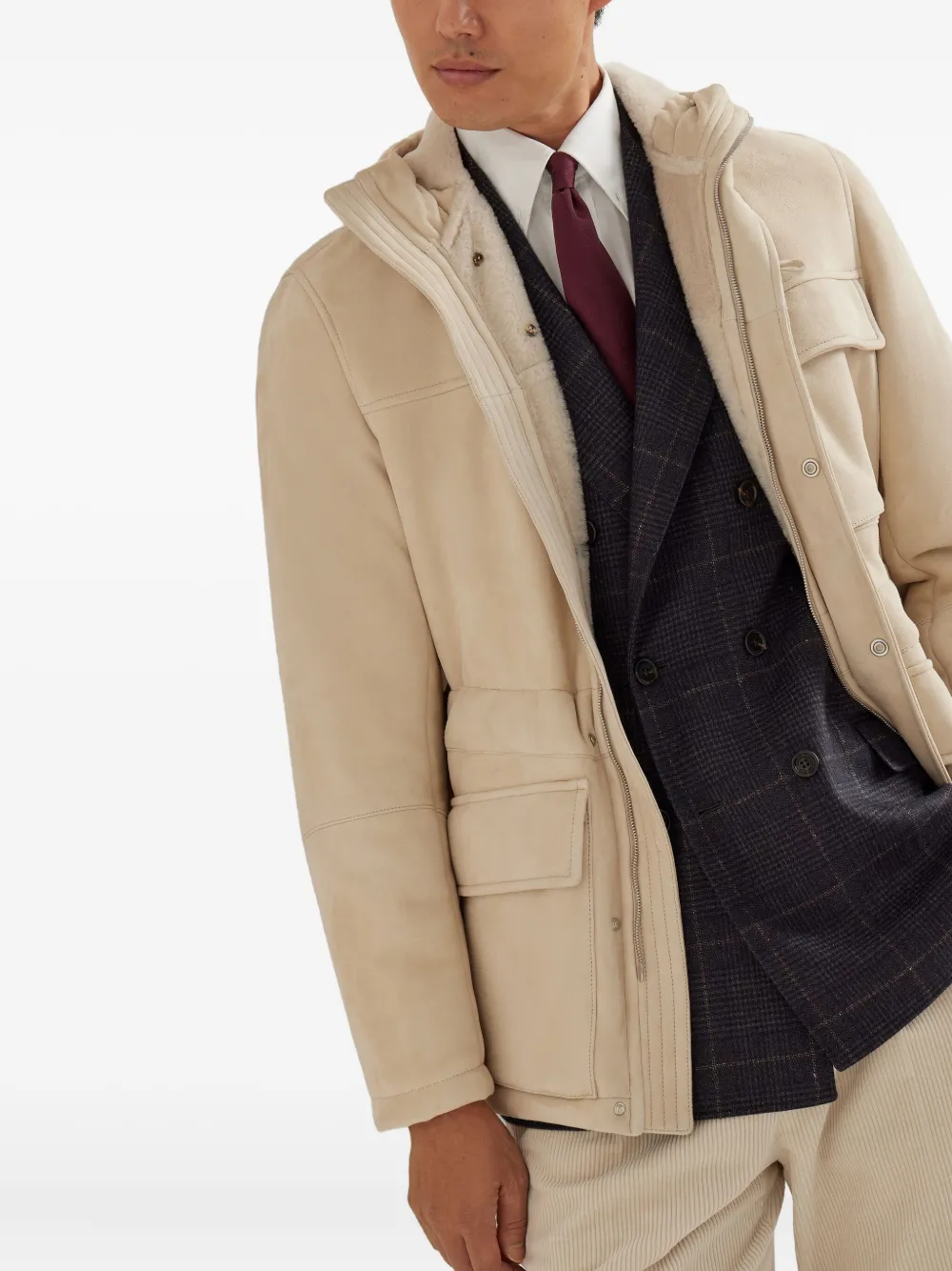 Brunello Cucinelli Parka met capuchon Beige