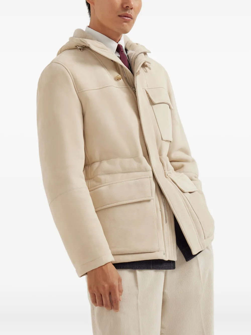 Brunello Cucinelli Parka met capuchon Beige