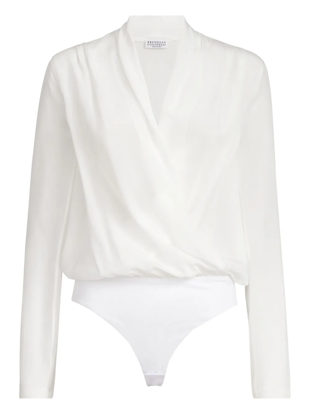 Brunello Cucinelli Wrap-effect Bodysuit In White