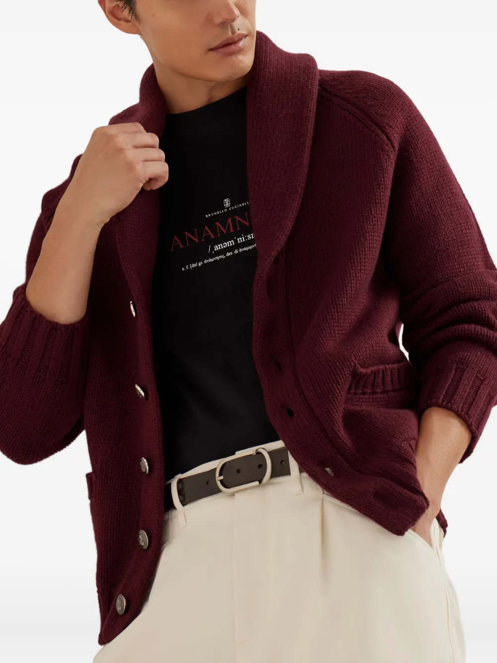 Brunello Cucinelli Vest met sjaalkraag Rood