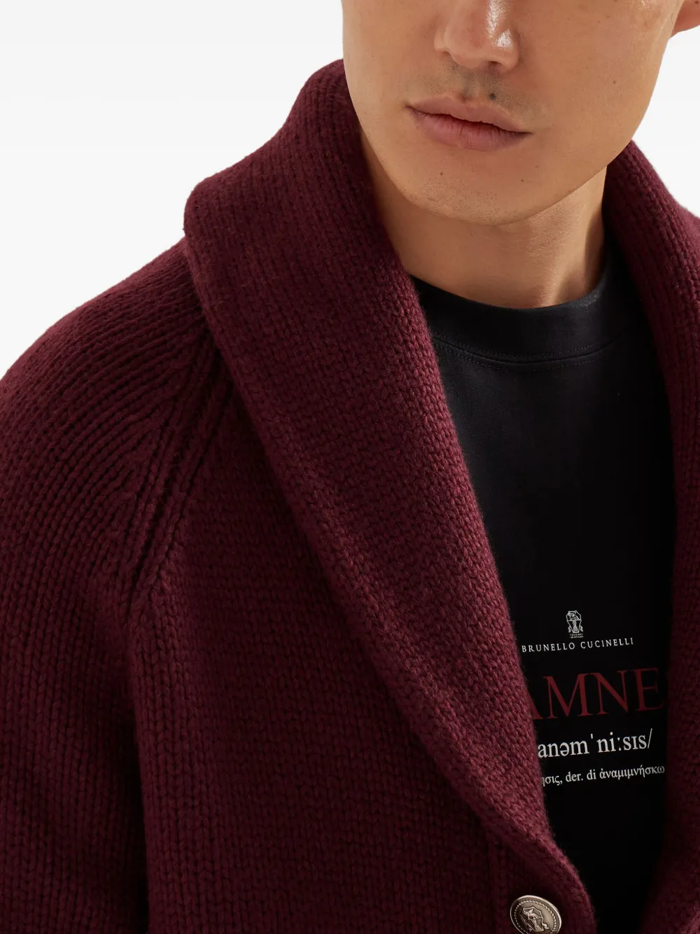 Brunello Cucinelli Vest met sjaalkraag Rood