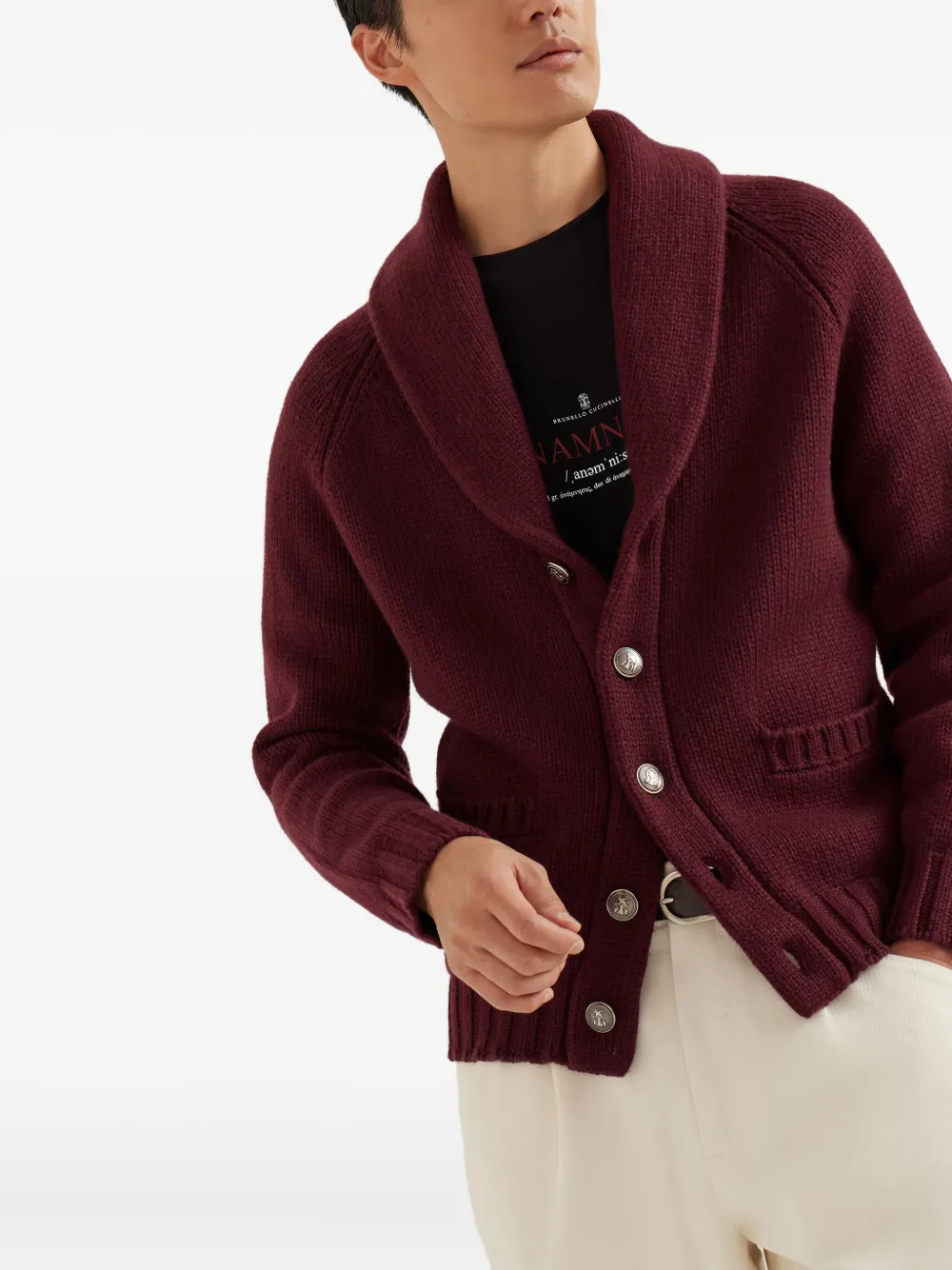 Brunello Cucinelli Vest met sjaalkraag Rood