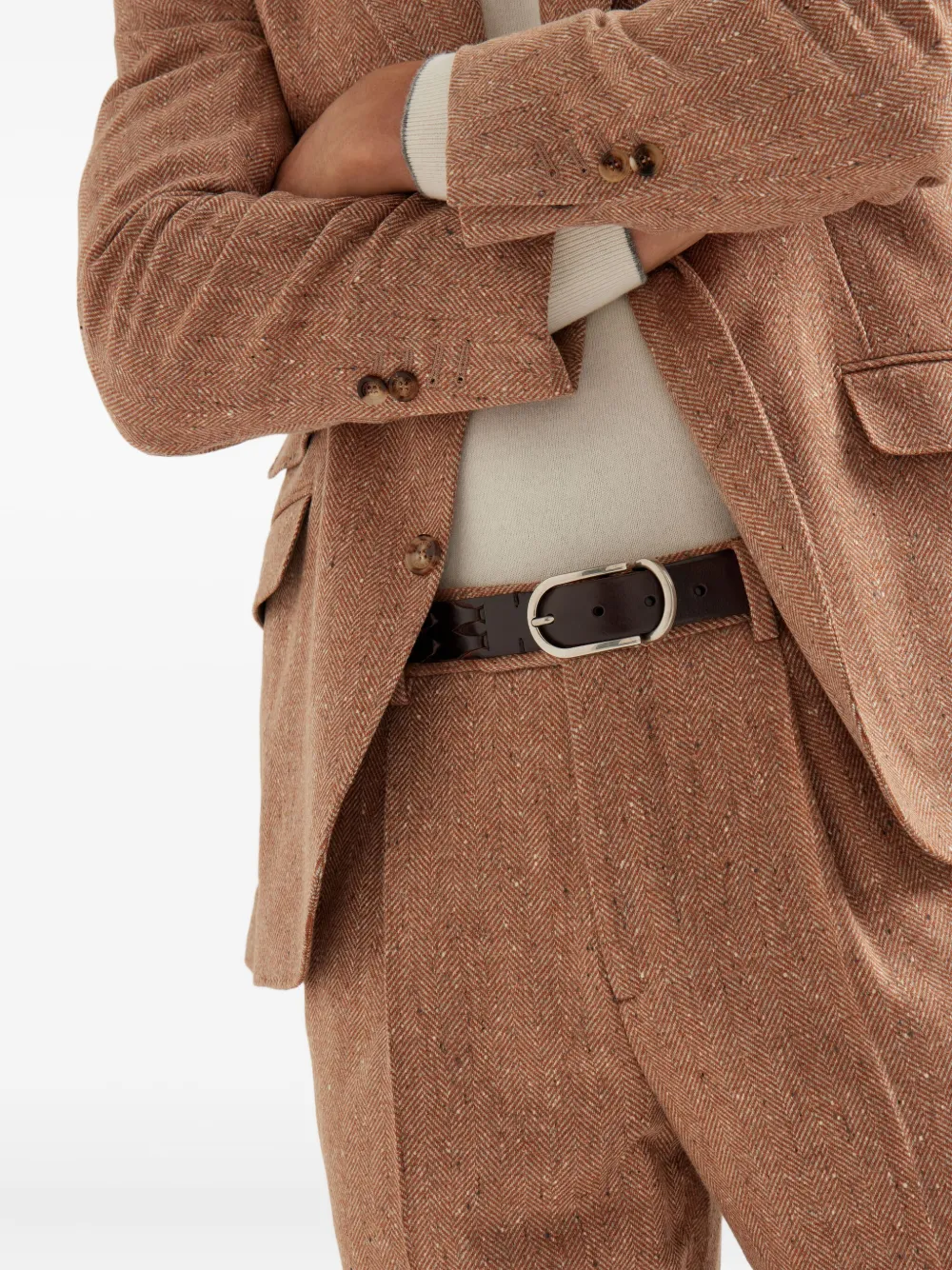 Brunello Cucinelli Broek met knoopsluiting Bruin