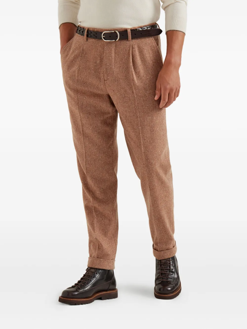 Brunello Cucinelli Broek met knoopsluiting Bruin