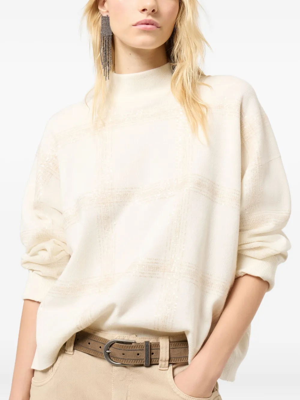 Brunello Cucinelli Trui met lange mouwen Beige