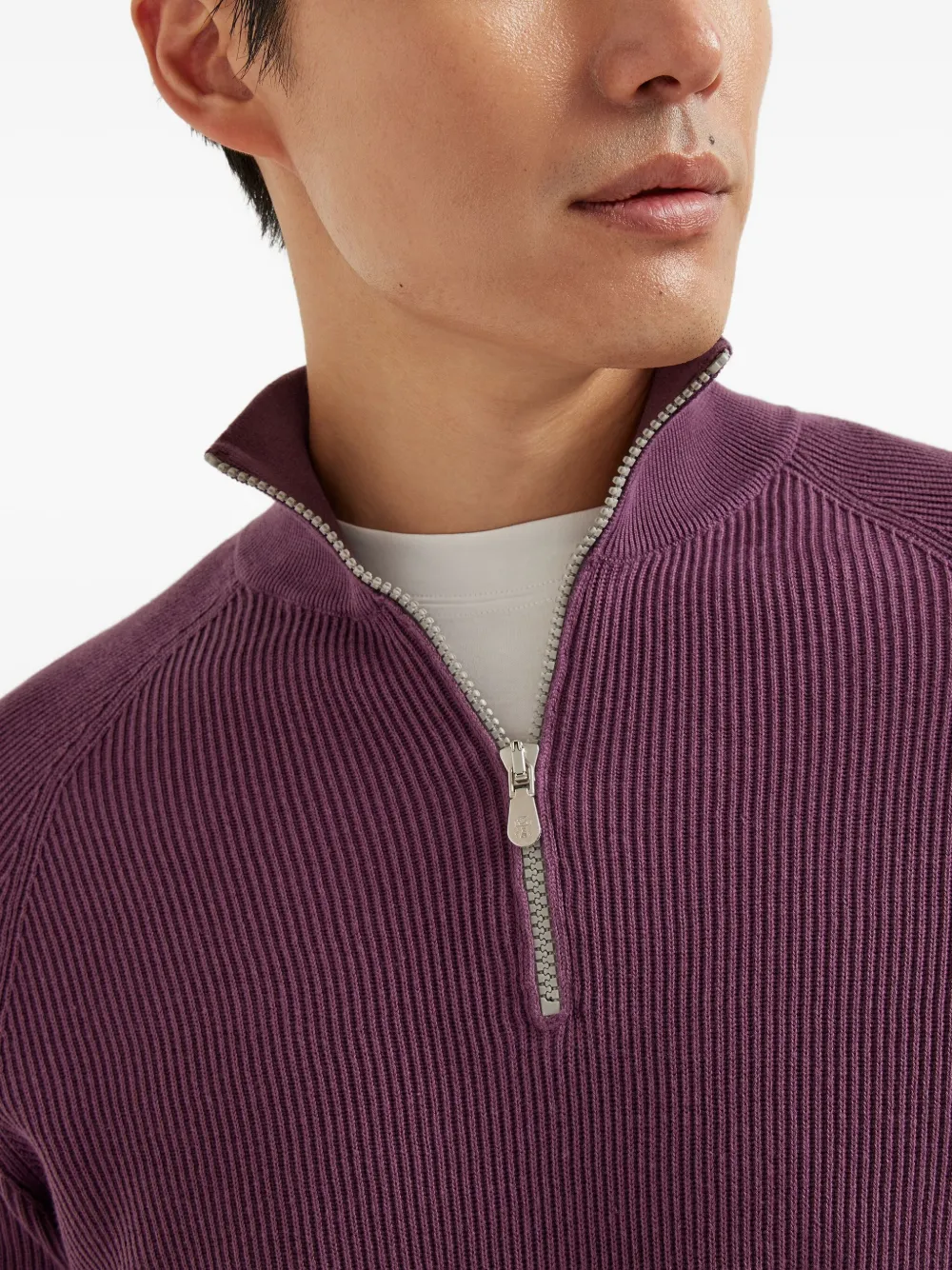 Brunello Cucinelli Ribbed Cotton Sweater In Animal Print