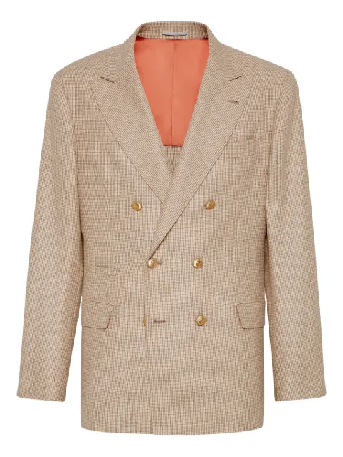 Brunello Cucinelli double-breasted houndstooth blazer
