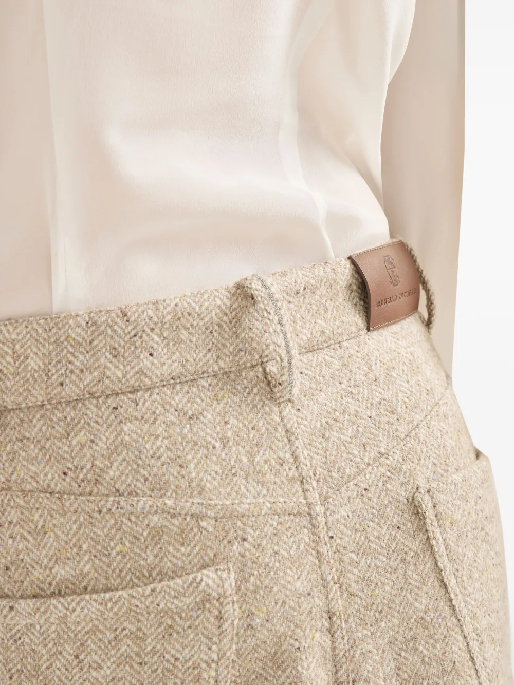 Brunello Cucinelli Midi-rok met vijf zakken Beige