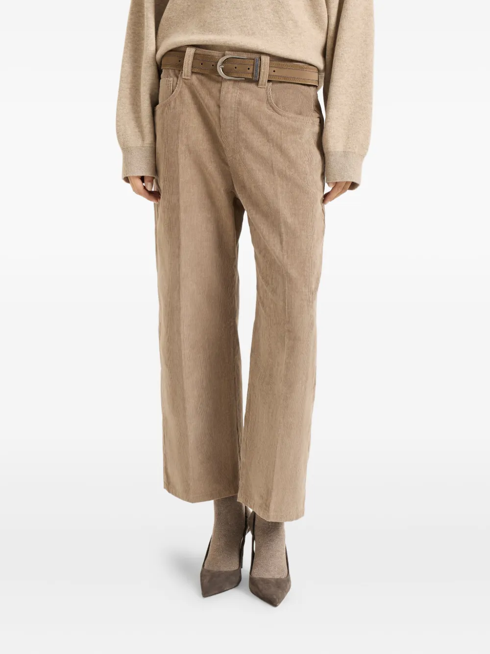 Brunello Cucinelli Square Contemporary Trousers In Neutral