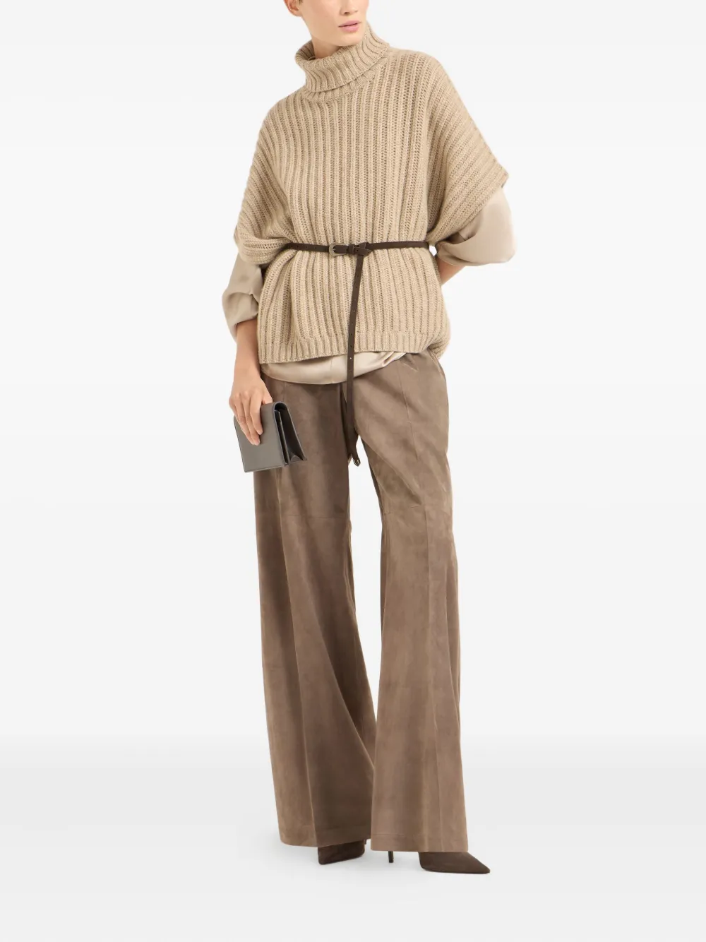 Brunello Cucinelli Loose Track Trousers In Brown