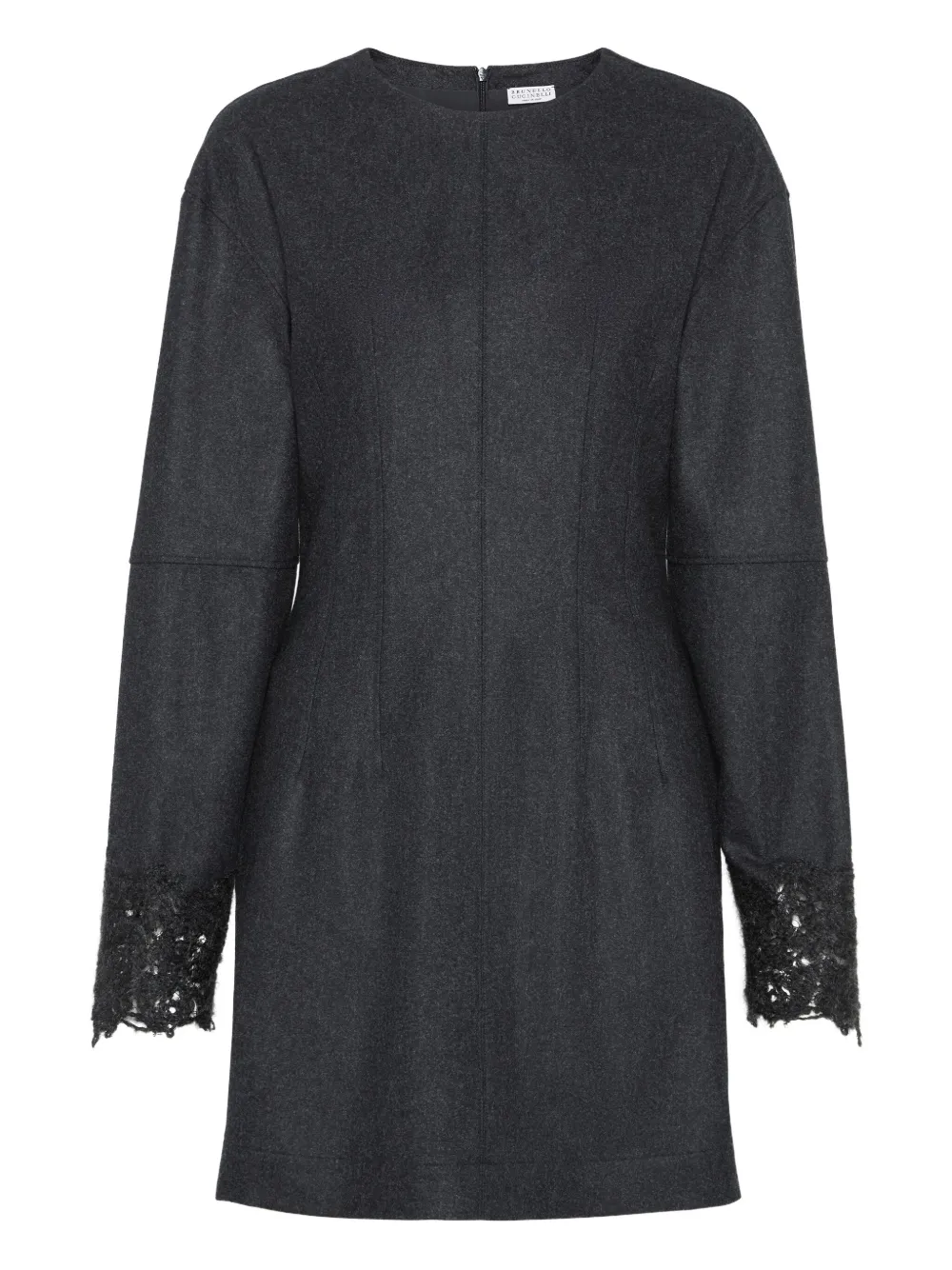 Brunello Cucinelli Wool Mini Dress In Gray