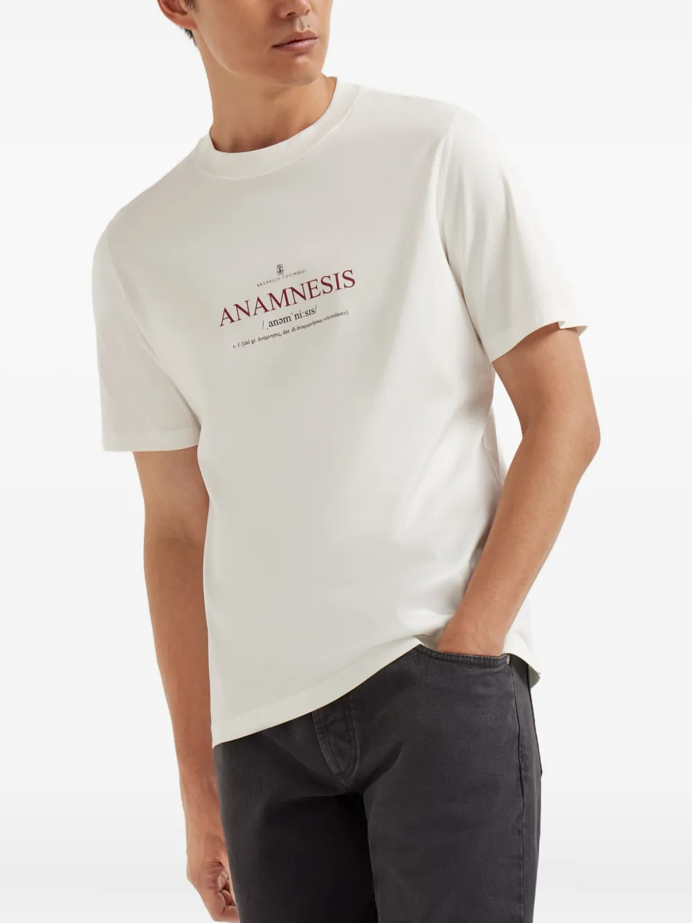 Brunello Cucinelli T-shirt met print Wit