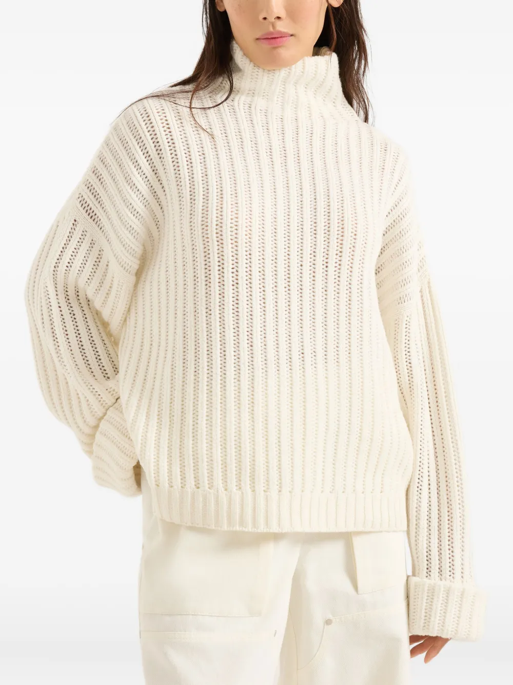Brunello Cucinelli Roll-neck Sweater In White