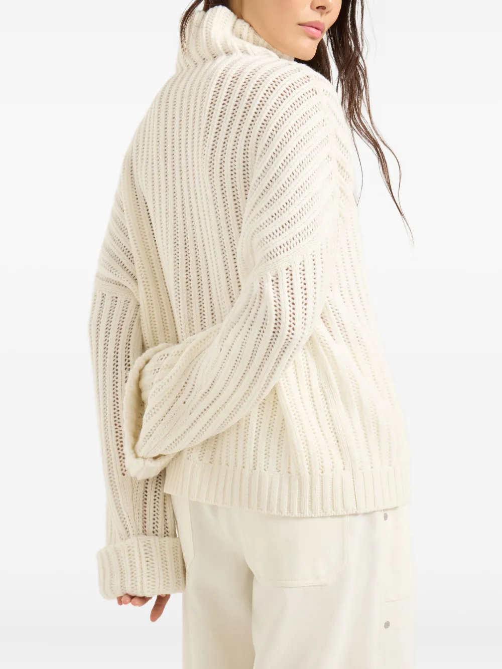 Brunello Cucinelli Roll-neck Sweater In White