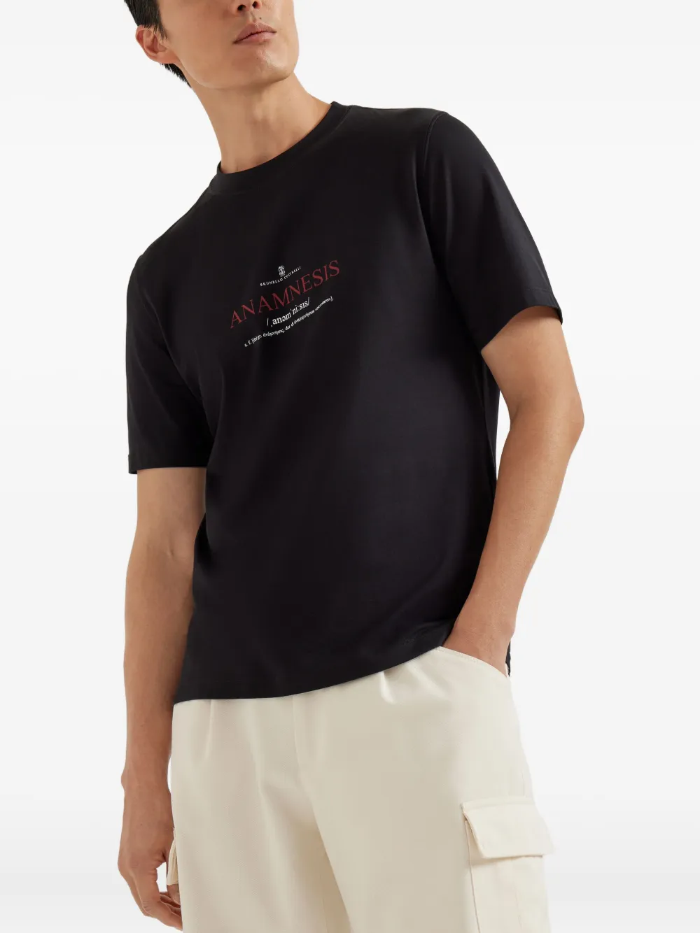 Brunello Cucinelli T-shirt met print Zwart