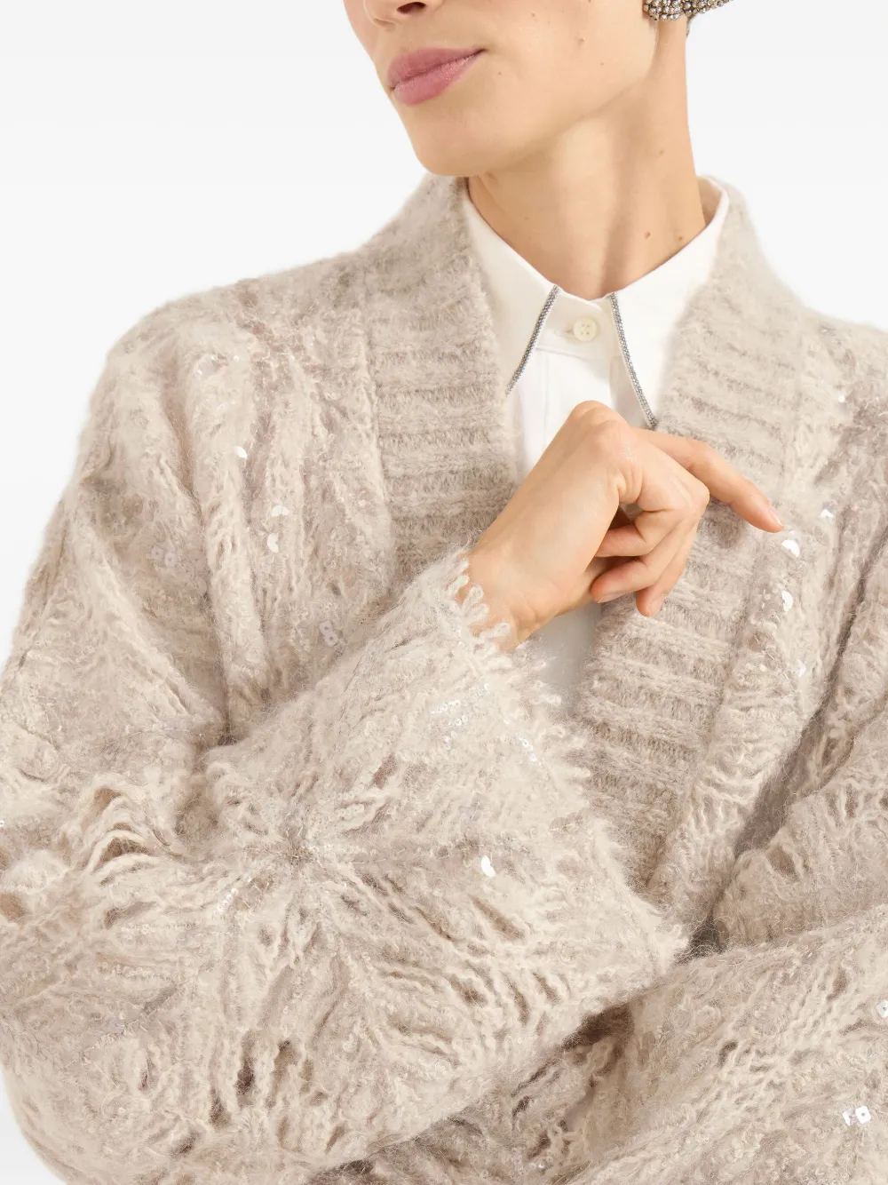 Brunello Cucinelli Vest met lange mouwen Beige