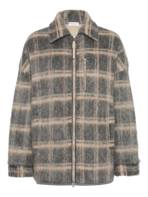 Brunello Cucinelli check knit jacket