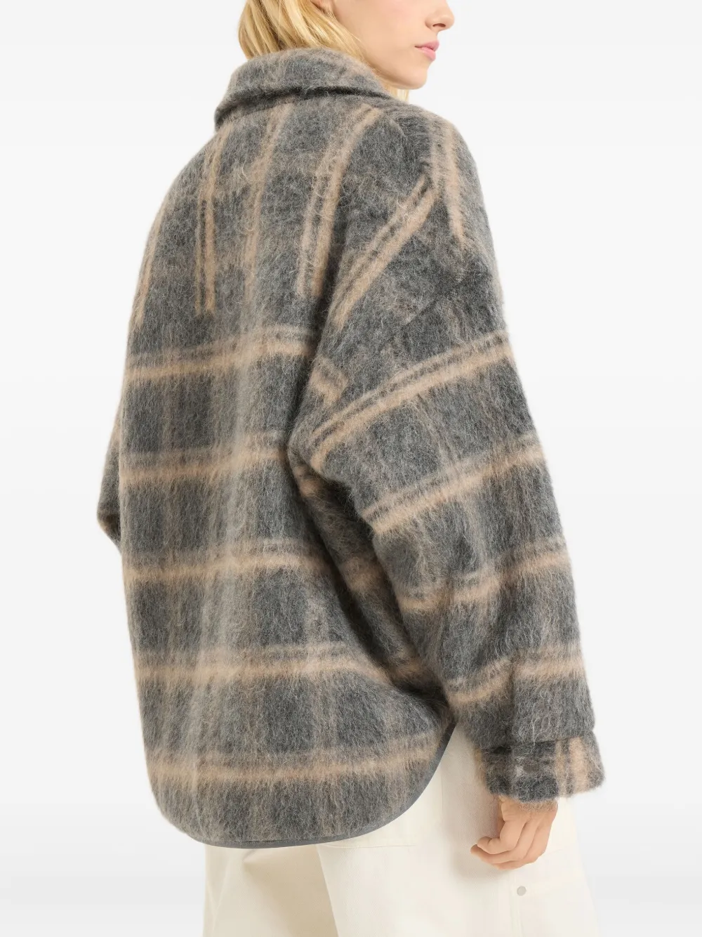 Brunello Cucinelli Jacquard Check Knit Outerwear Jacket In Multi