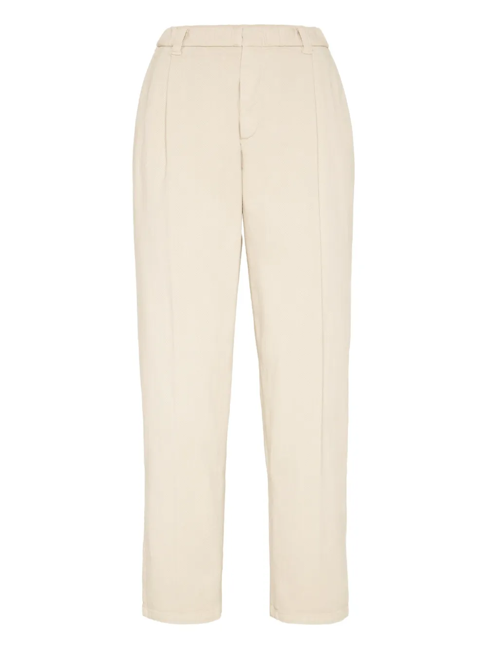 Brunello Cucinelli Baggy Trousers With Monili In Neutral