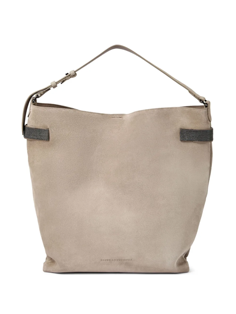 Brunello Cucinelli Borsa a spalla con dettaglio Monili - Grigio