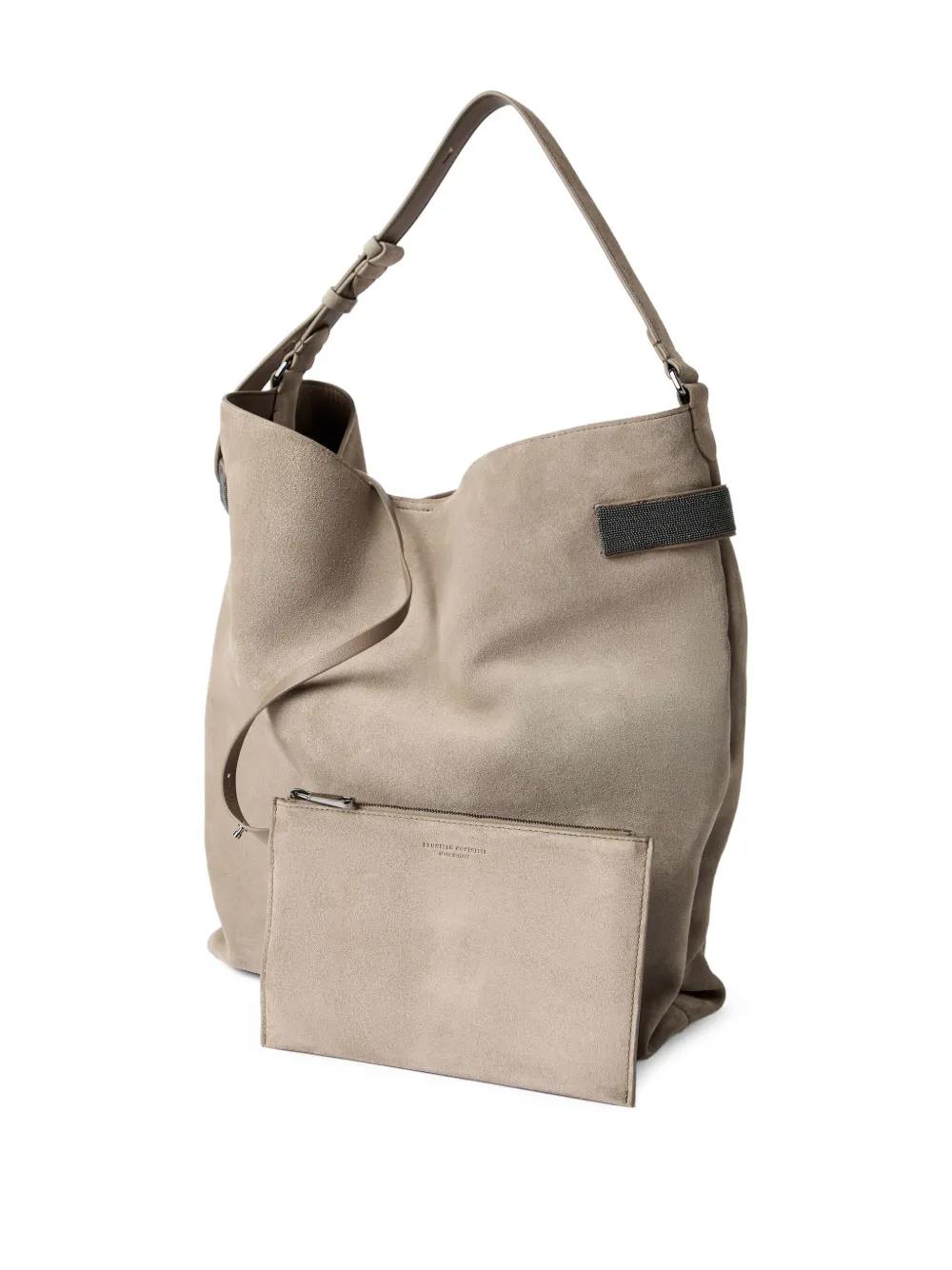 Brunello Cucinelli Schoudertas met Monili-detail Grijs