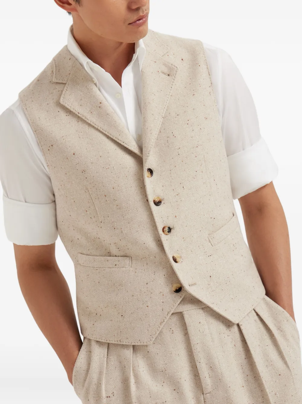 Brunello Cucinelli Gilet met knoopsluiting Beige