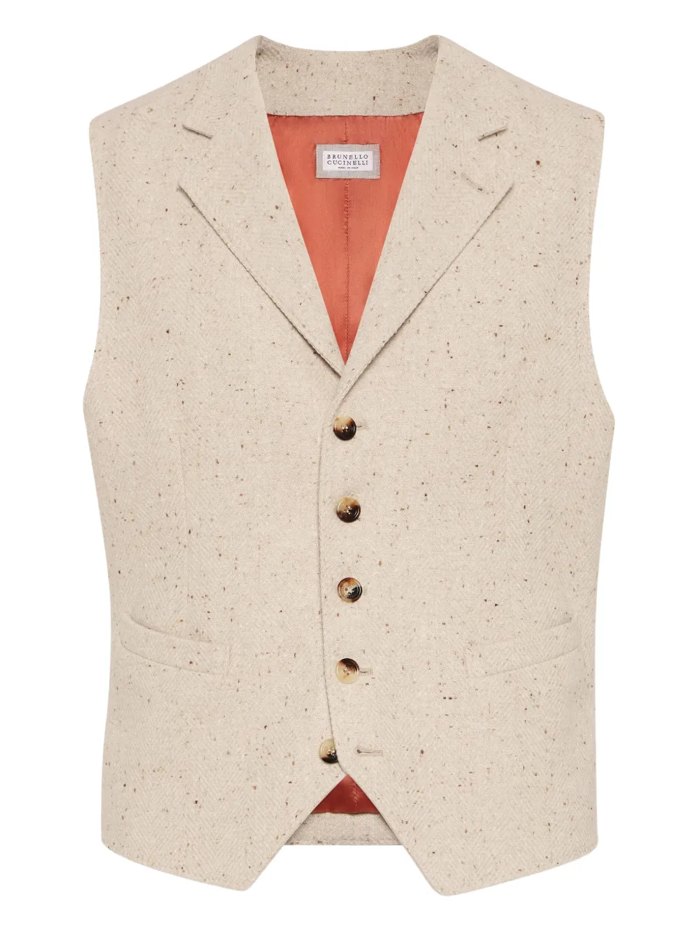 Brunello Cucinelli button-fastening waistcoat | Neutrals | Image 1