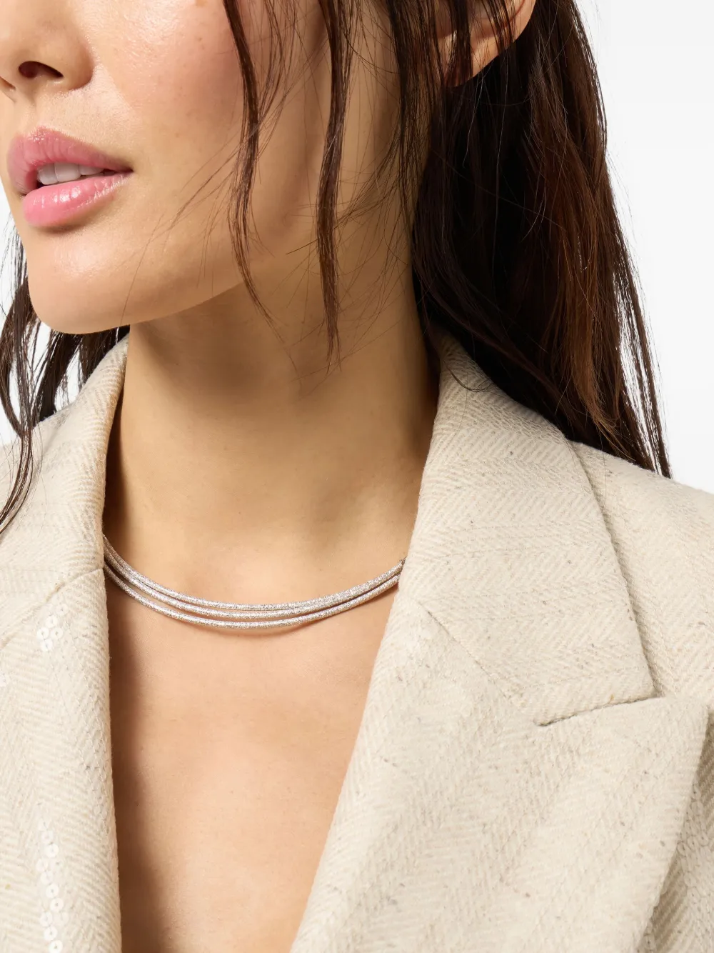 Brunello Cucinelli Gelaagde halsketting - Zilver