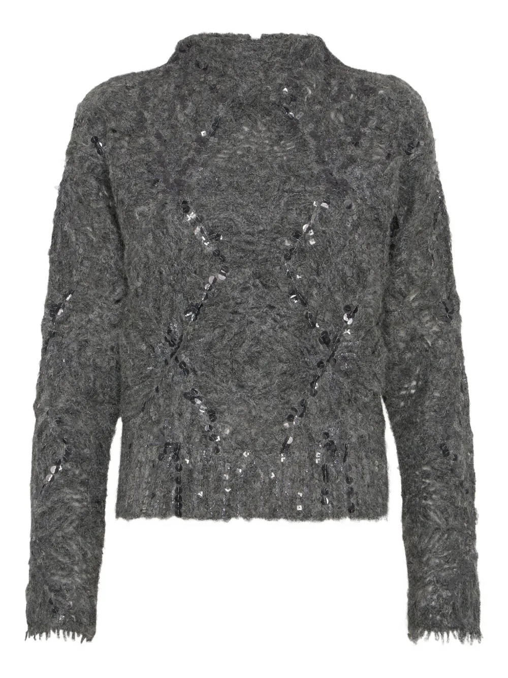 Brunello Cucinelli suéter con aplique | gris | Image 1