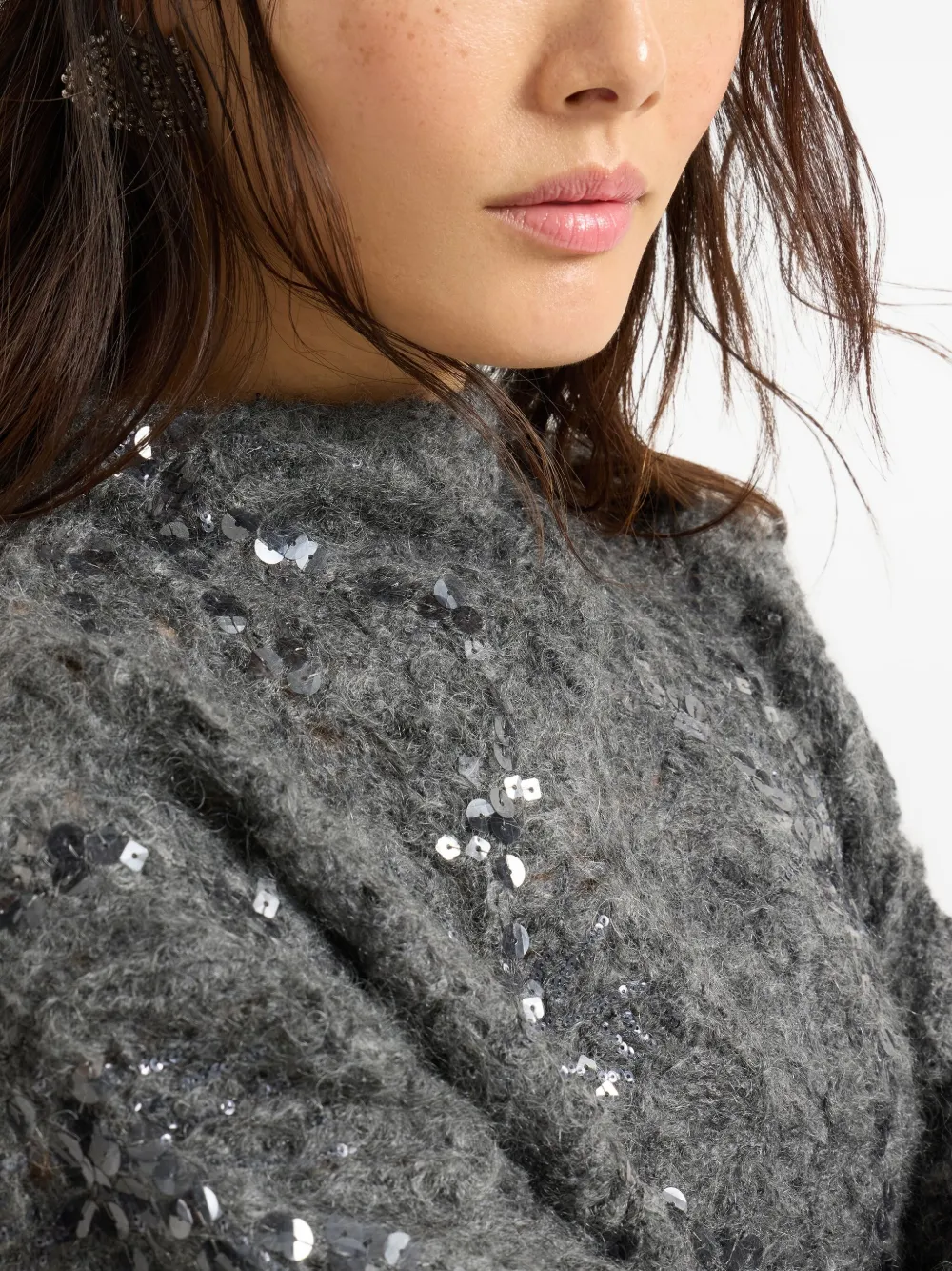 Brunello Cucinelli Verfraaide trui Grijs