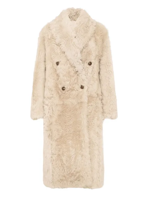 Brunello Cucinelli double-breasted shearling coat