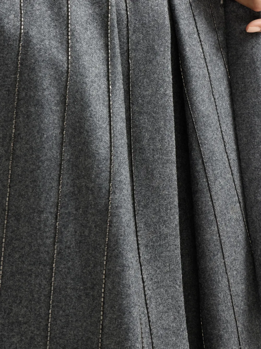 Brunello Cucinelli Wikkelrok met krijtstreep Grijs