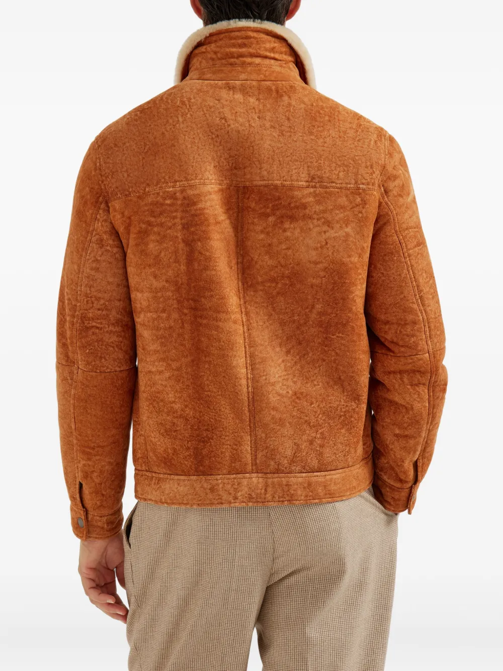 Brunello Cucinelli Jack met lammy kraag Bruin