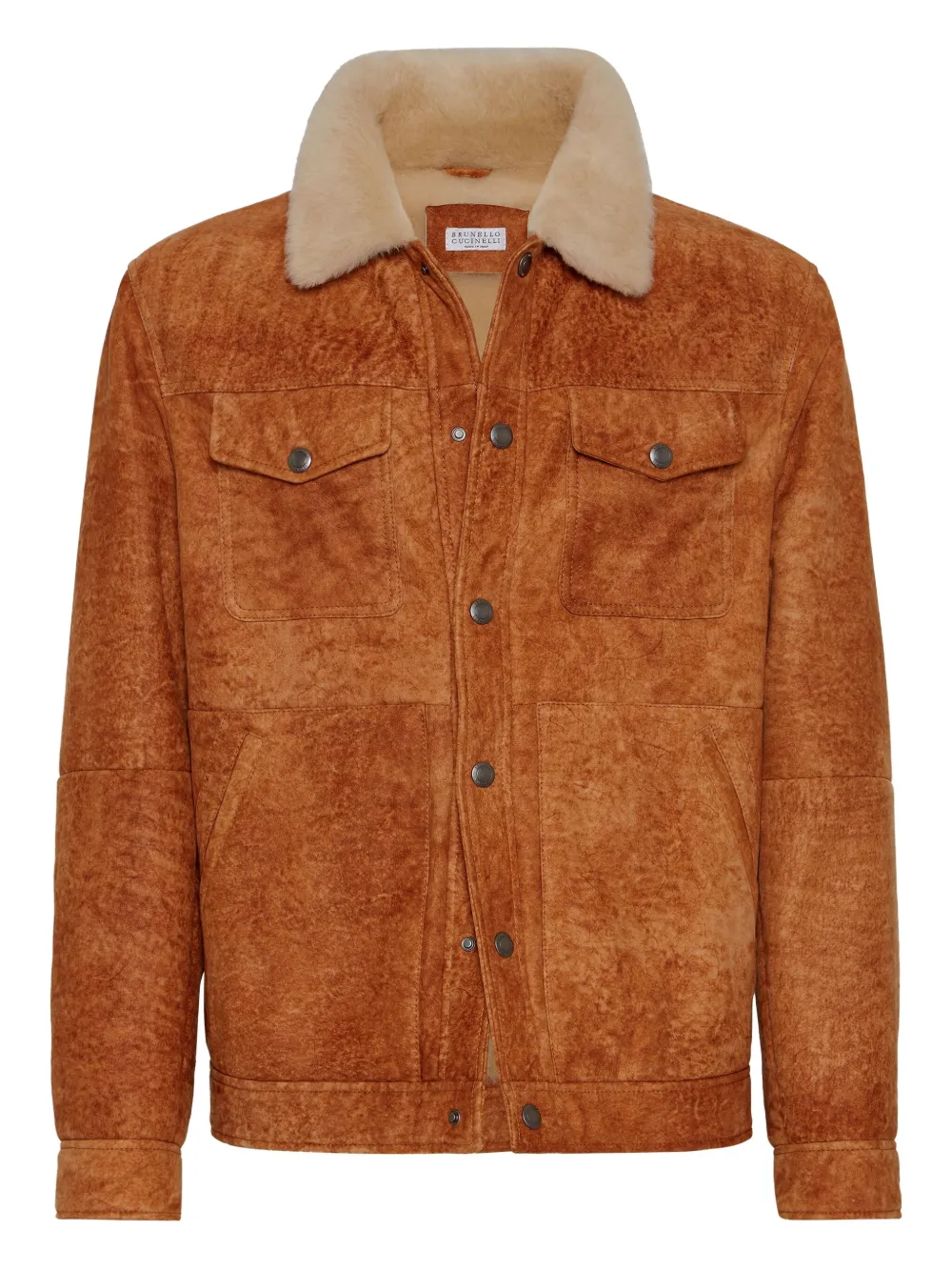 Brunello Cucinelli shearling-collar jacket | Brown | Image 1