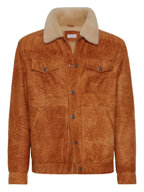 Brunello Cucinelli shearling-collar jacket