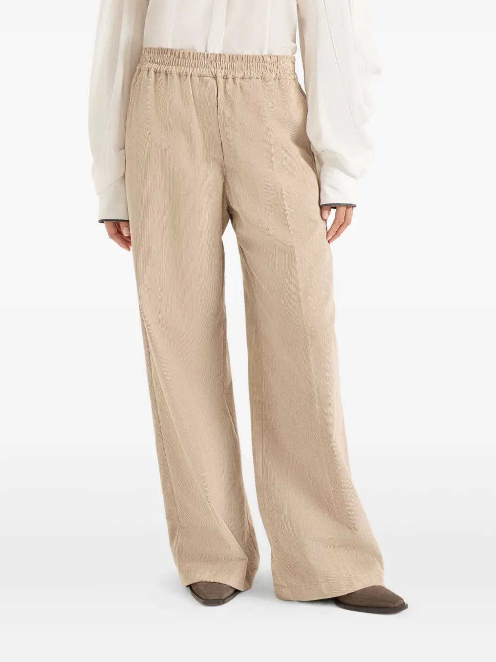 Brunello Cucinelli Ribfluwelen broek Beige