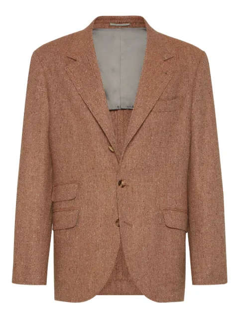 Brunello Cucinelli herringbone-pattern single-breasted blazer