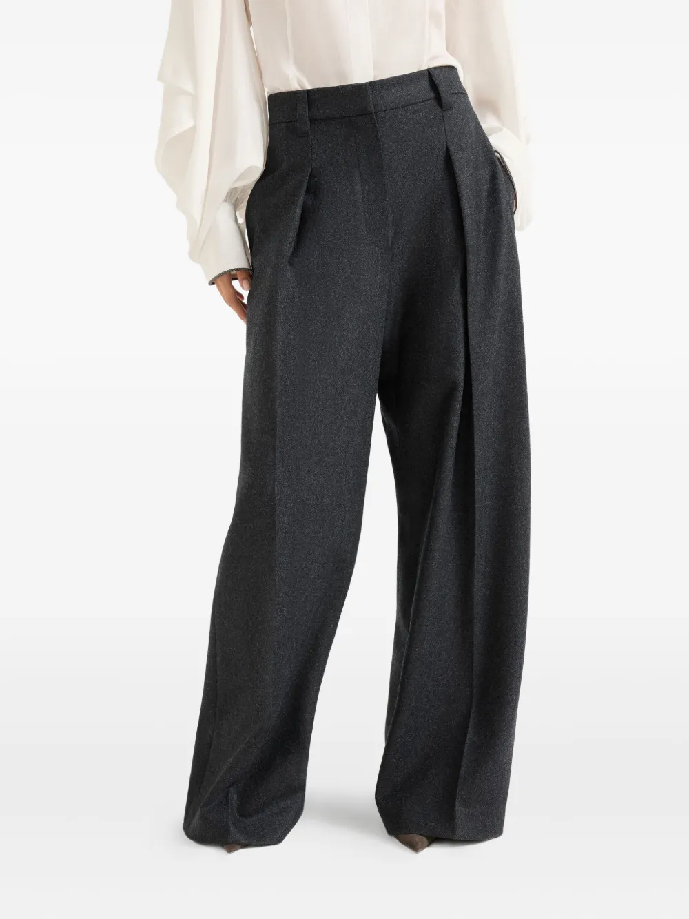 Brunello Cucinelli Broek met monili-detail Grijs