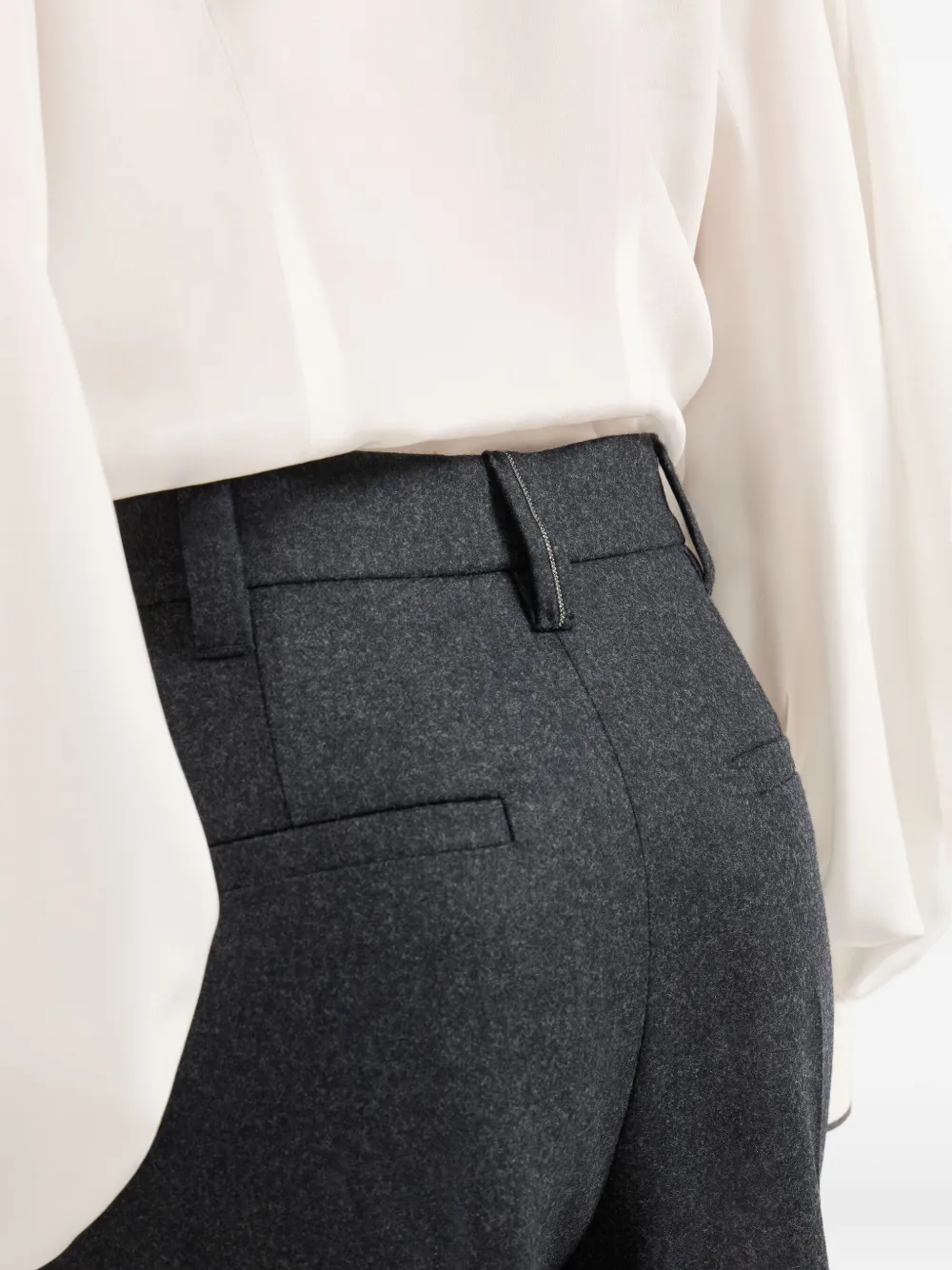 Brunello Cucinelli Broek met monili-detail Grijs