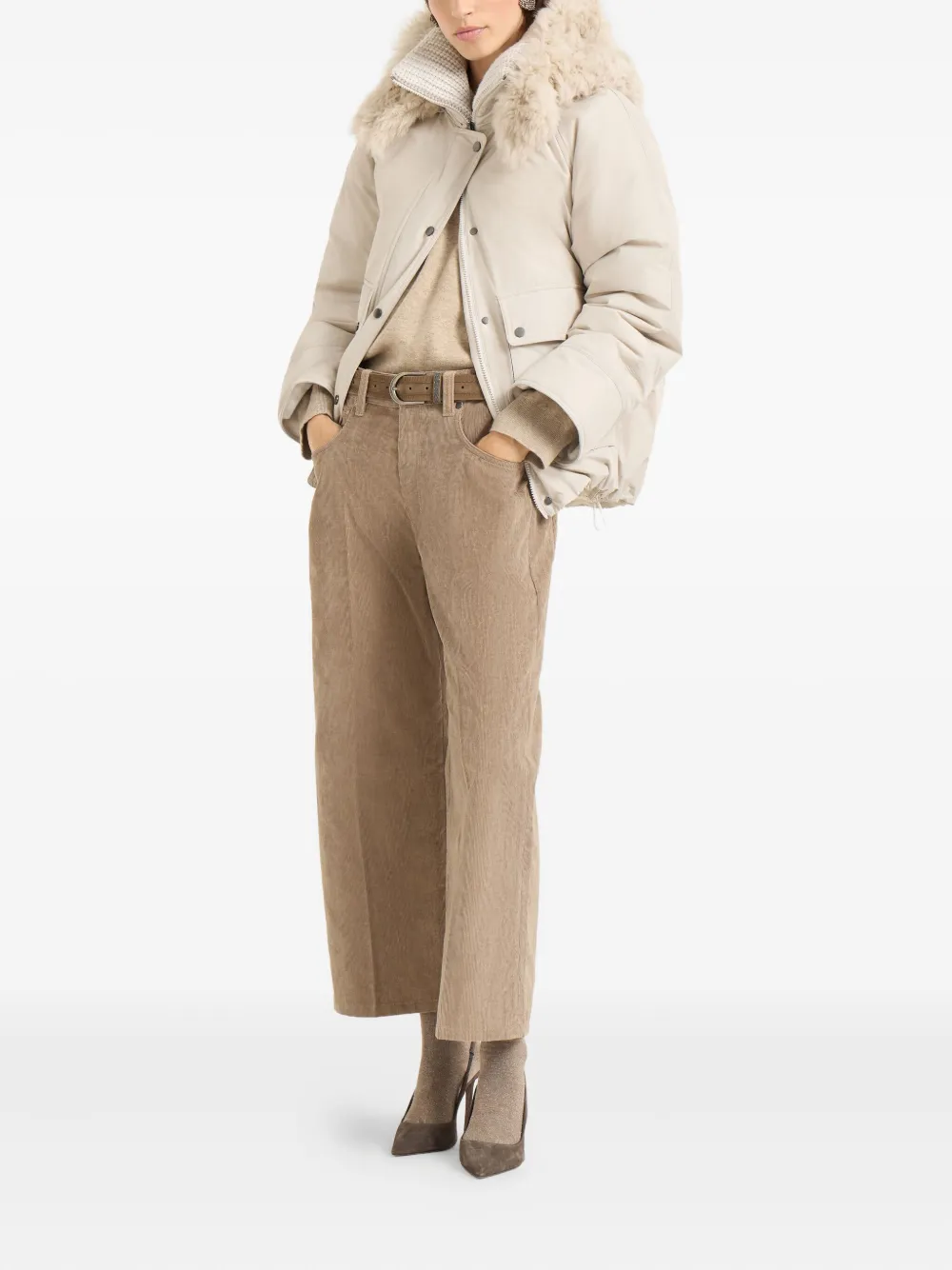 Brunello Cucinelli Cashmere Double Knit Polo Shirt In Neutral