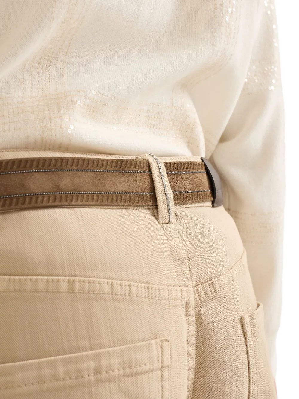 Brunello Cucinelli Jeans met vijf zakken Beige
