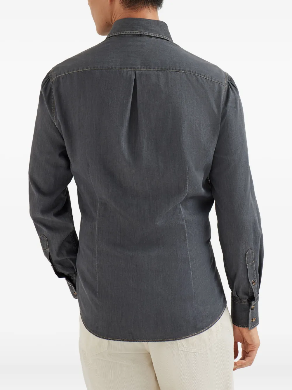 Brunello Cucinelli Overhemd met gespreide kraag Grijs