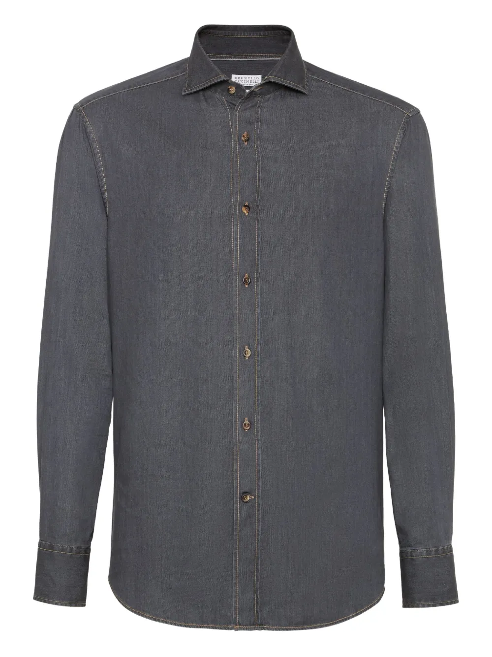 Brunello Cucinelli camisa con cuello italiano | gris | Image 1