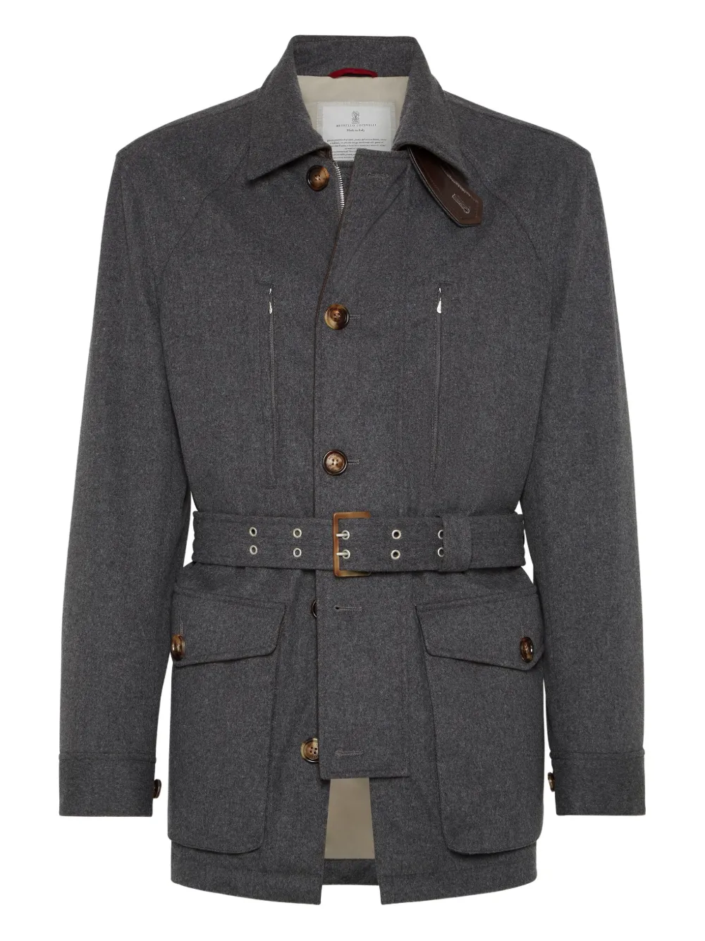 Brunello Cucinelli belted padded jacket | Grey | Image 1