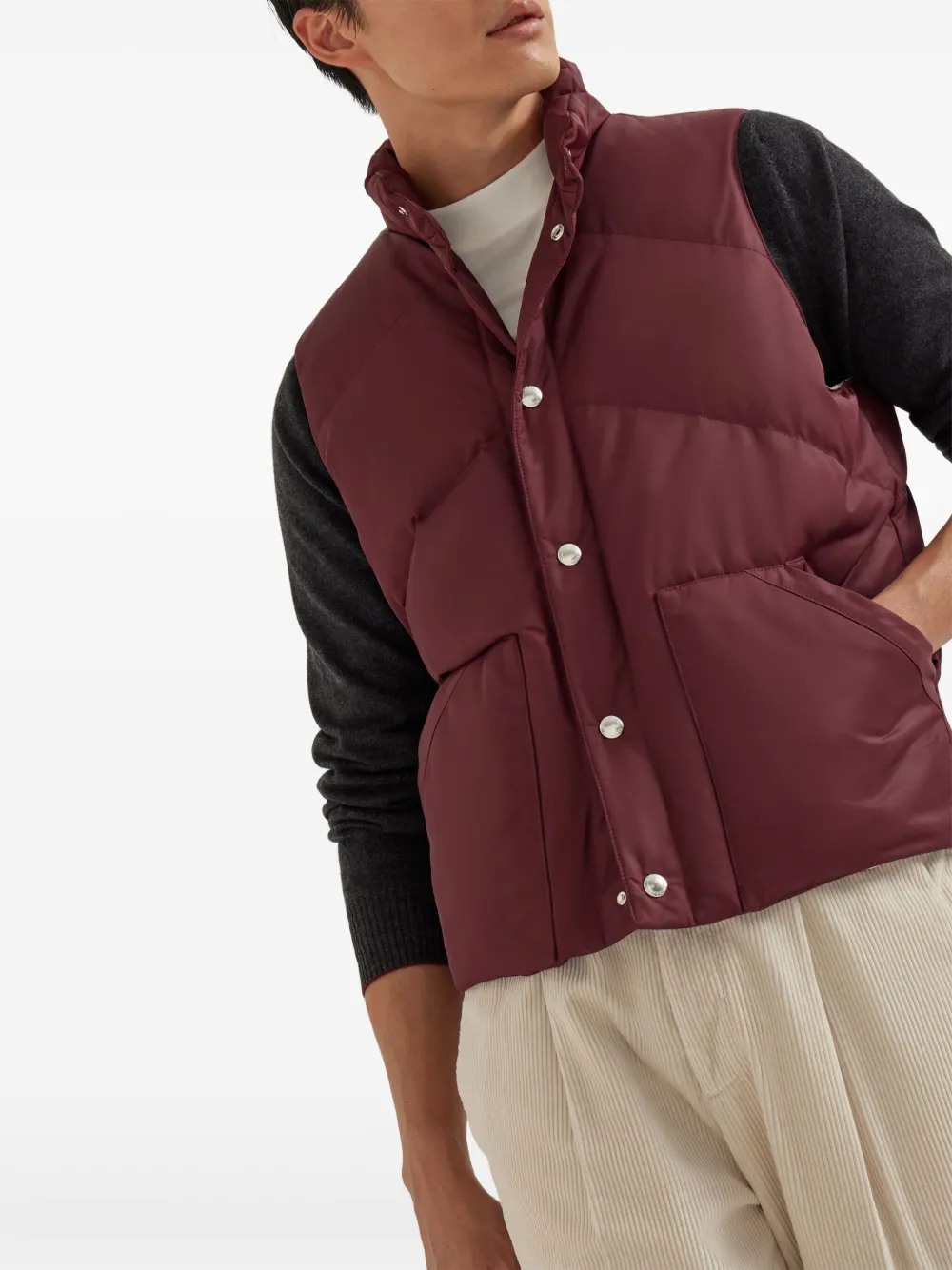 Brunello Cucinelli Bodywarmer met knopen Rood